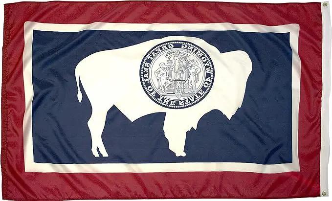 FlagSource Wyoming Nylon State Flag, Made in the USA, 3x5' by GreenHaven Gardens