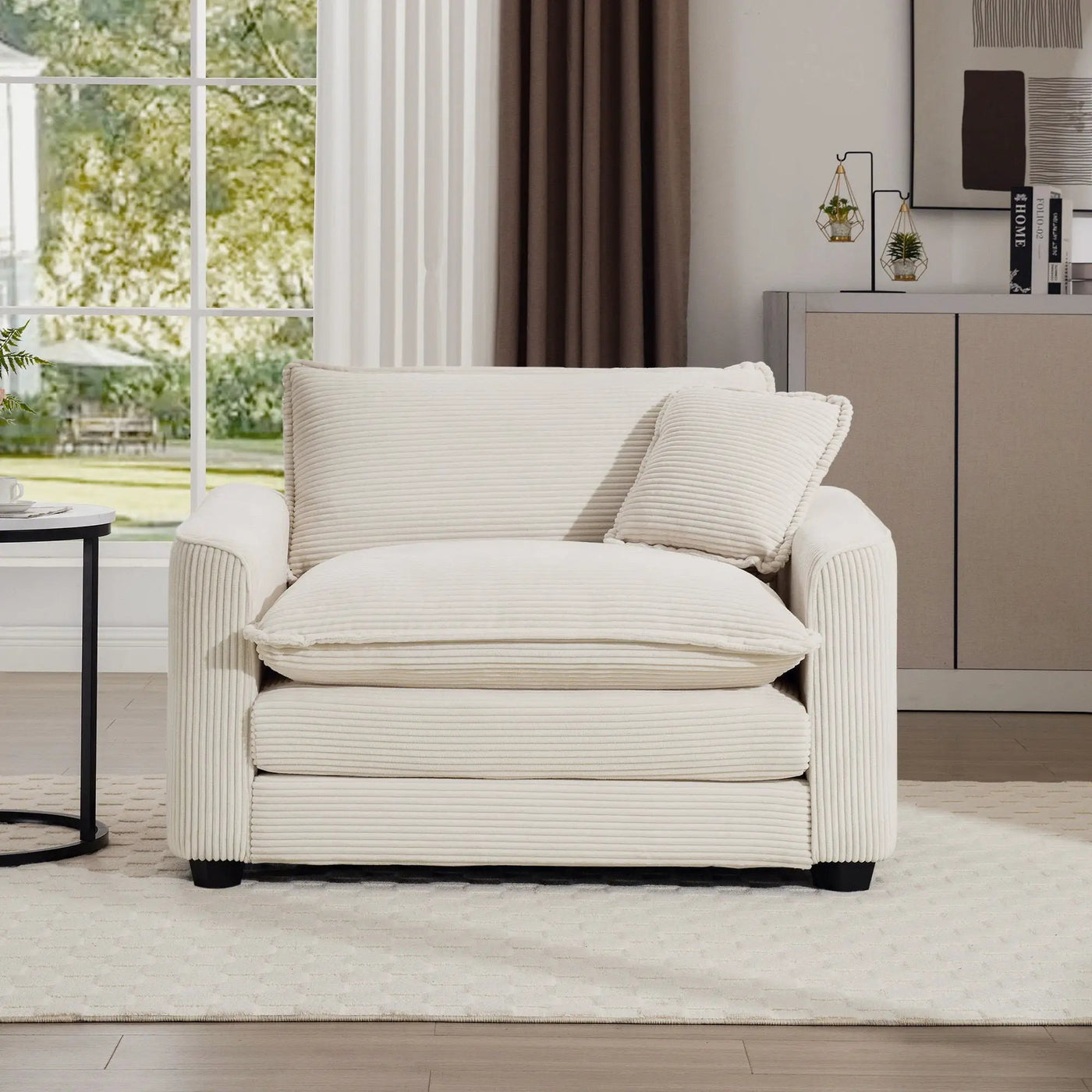 Modern Classic Fabric Single Chair Deep Seat Sofa With Pillow by Unique Piece Furniture