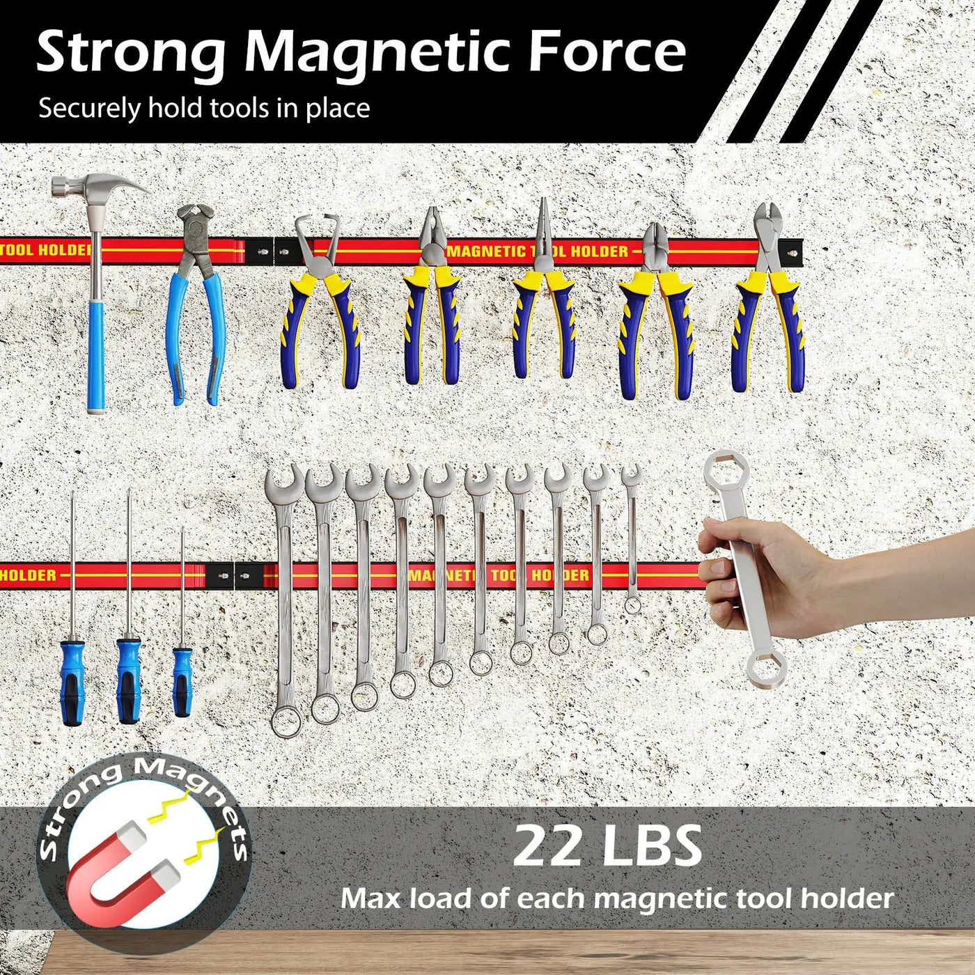 18 Inch Magnetic Tool Holder Strip with Mounting Screws by DirectDeals