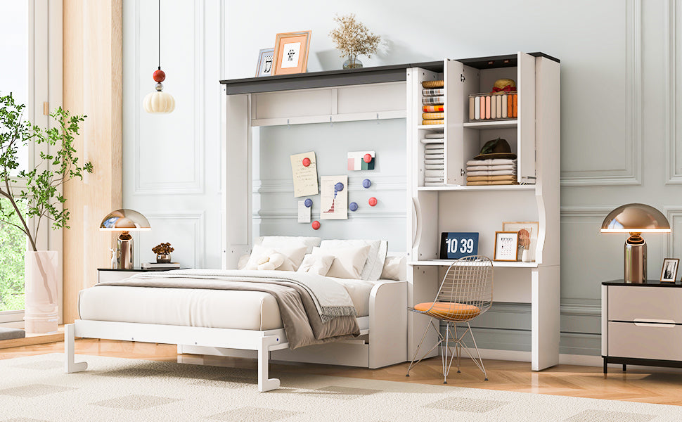 Multi-Functional Murphy Bed with Sofa, Desk, and Storage Cabinet by HouseOfZazla