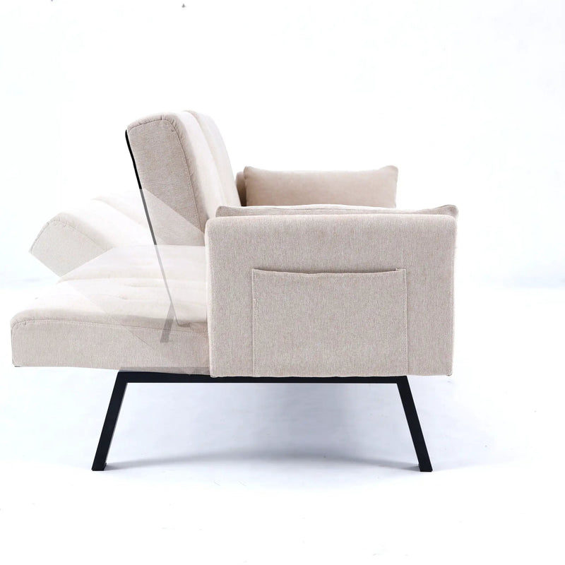 Sofa Bed With Foldable Design And Cup Holder by HouseOfZazla
