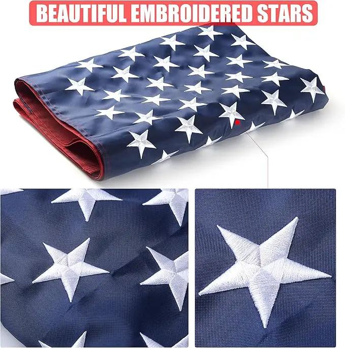 American Flag 20x30 Outside, US Flags for Outdoor Indoor, Heavy Duty Durable, Deluxe Embroidered Stars, Brass Grommets, Sewn Stripes, Vivid Color, Fade Resistant and waterproof by GreenHaven Gardens