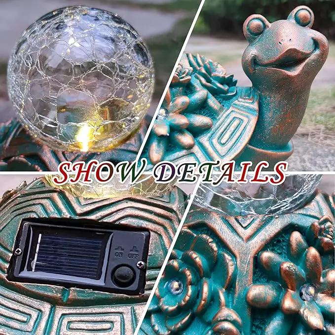 JOYBEE Garden Statues Turtle with Solar Lantern Outdoor Decor-Turtle Solar Figurines Lights Decorations for Patio Yard Lawn Ornaments-Gifts for Birthday Easter Housewarming by GreenHaven Gardens