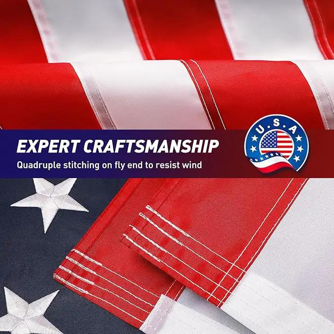 American Flag 8x12 FT, US Flags with Embroidered Stars Sewn Stripes Brass Grommets, Vivid Color, All Weather United States Flag, Polyester USA Flag for Outdoors Indoors (8x12 Foot) by GreenHaven Gardens