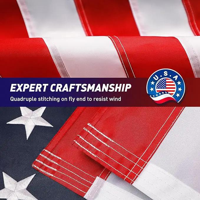 American Flag, American Flags, American Flag 6x10 Outdoor, US Flags with Embroidered Stars, Vivid Color, Sewn Stripes, Brass Grommets (6 by 10 Foot) by GreenHaven Gardens