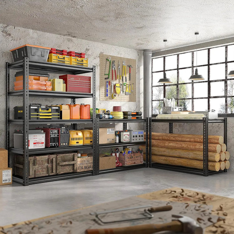 REIBII 72'' Storage Shelves 2050LBS Garage Shelving Heavy Duty 5-Tier Metal Shelving Adjustable Garage Shelves for Storage,Basement, Warehouse,72" H*31.5" W*16.5" D, 2PC by GreenHaven Gardens