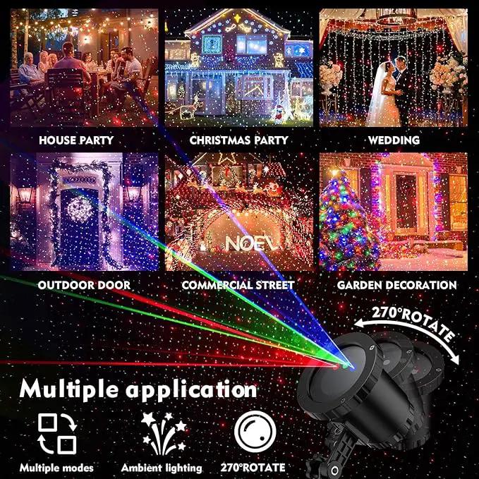 Christmas Laser Lights Outdoor, Red Green Blue Christmas Projector Lights Outdoor,with Wireless Remote Control, for Light ShowIndoor/Outdoor Garden, Courtyards, Party(XB-MTX) by GreenHaven Gardens