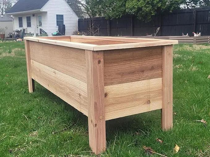 Handmade Custom Heavy Duty Rectangular Raised Cedar Wood Garden Planter Box – 46", 36", 24" – Indoor/Outdoor Farmhouse Style for Flowers & Vegetables – Made in USA (46" L x 15.5" W x 16.5" H) by GreenHaven Gardens