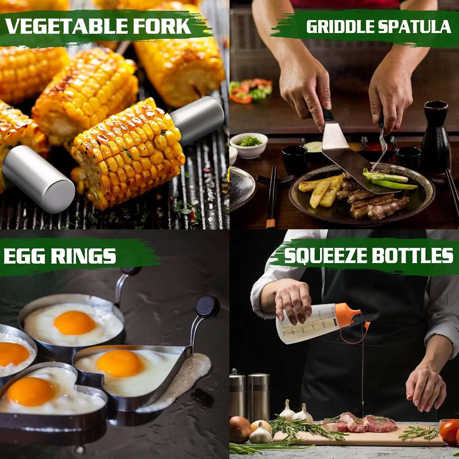 120 Pcs Griddle Accessories Kit for Blackstone - Perfect Flat Top Grill Accessories for Outdoor, Professional Round Melting Dome with Cast Iron Smash Burger Press for Barbecue. by GreenHaven Gardens