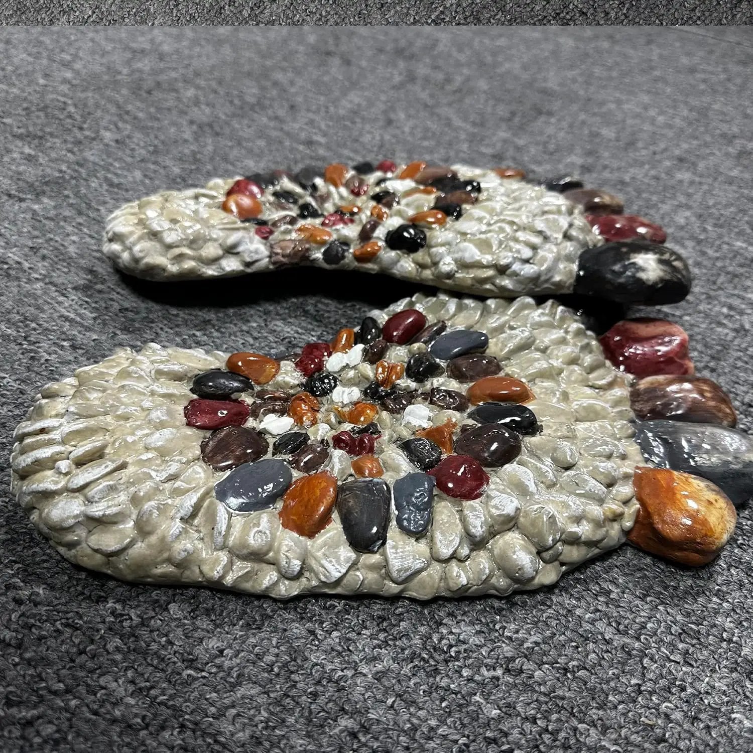 Outdooor Stepping Stones - Decorative Garden Stones for Patio, Deck, Garden or Sidewalk Faux Cobblestone Stepping Stones (Set of 2#B by GreenHaven Gardens