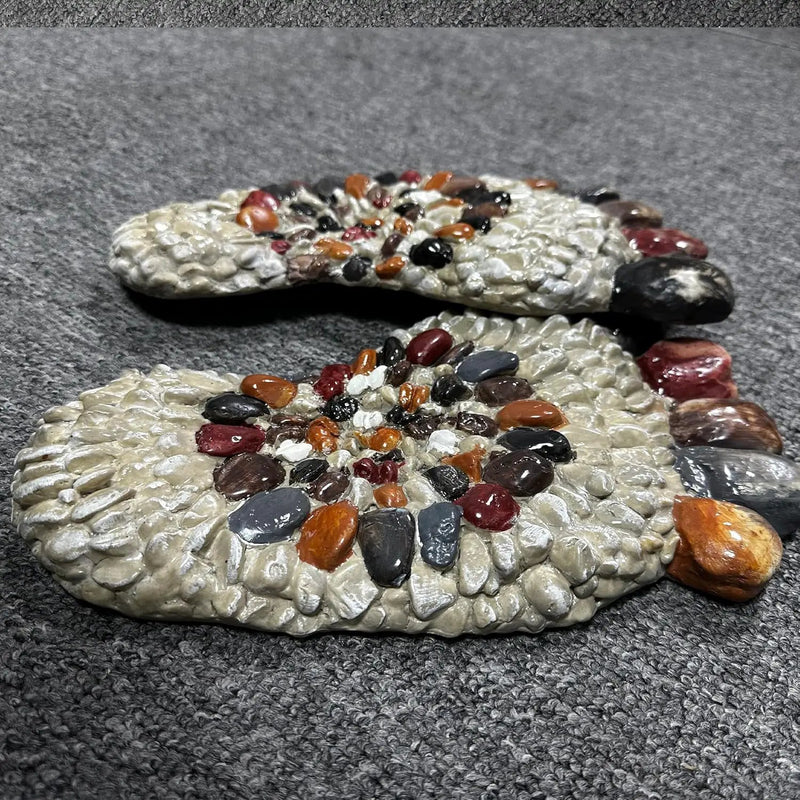Outdooor Stepping Stones - Decorative Garden Stones for Patio, Deck, Garden or Sidewalk Faux Cobblestone Stepping Stones (Set of 2#B by GreenHaven Gardens