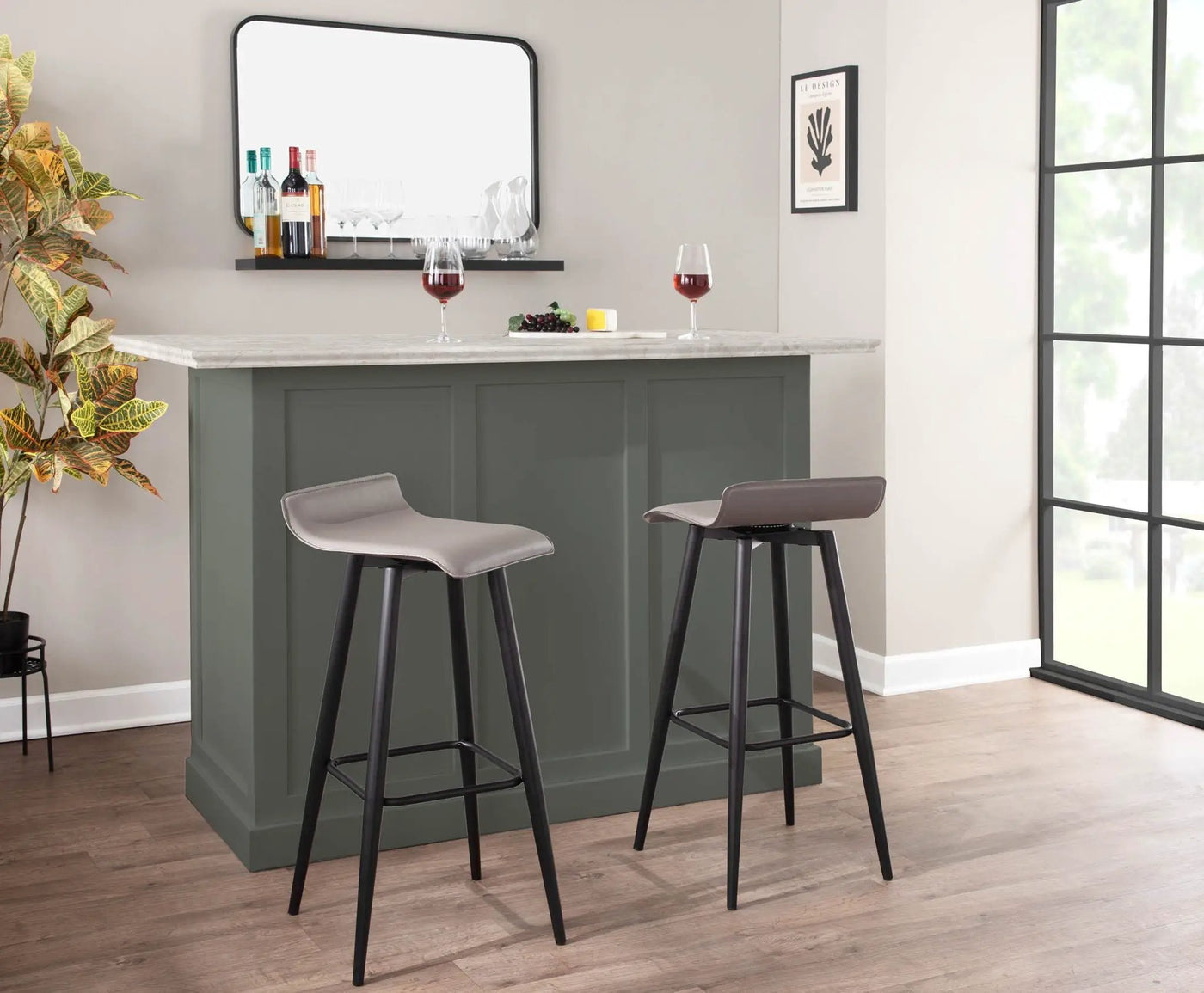 Ale - Contemporary Fixed Height Bar Stool (Set of 2) by HouseOfZazla