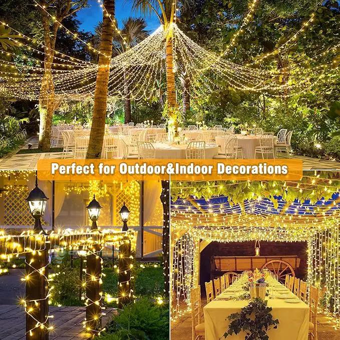 66ft 200 LED String Lights Indoor Clear Wire, 8 Modes Warm White Christmas String Lights Plug in Fairy Lights for Bedroom, Waterproof Twinkle Light for Classroom Tree Holiday Christmas Decorations by GreenHaven Gardens