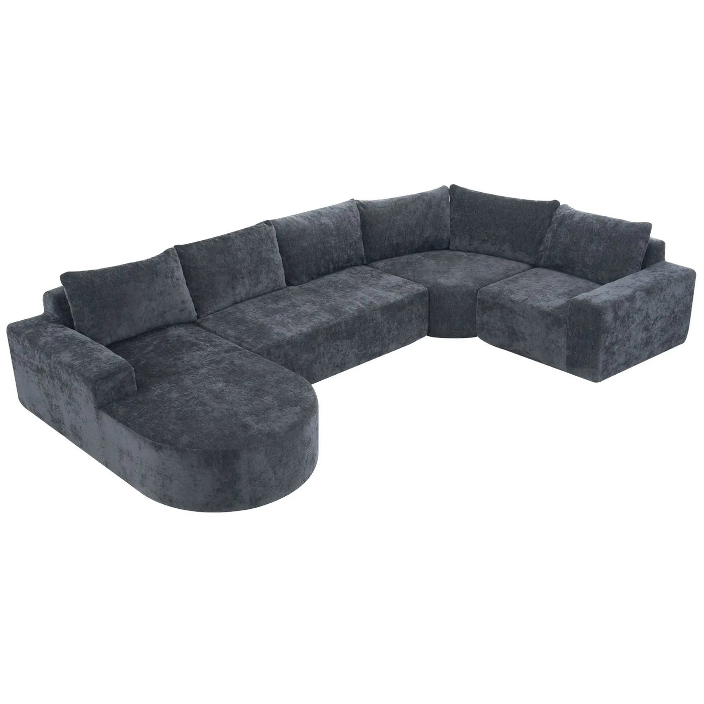 U-Shaped Oversized Modular Cloud Sectional Sofa With Deep Seat For Living Room by HouseOfZazla
