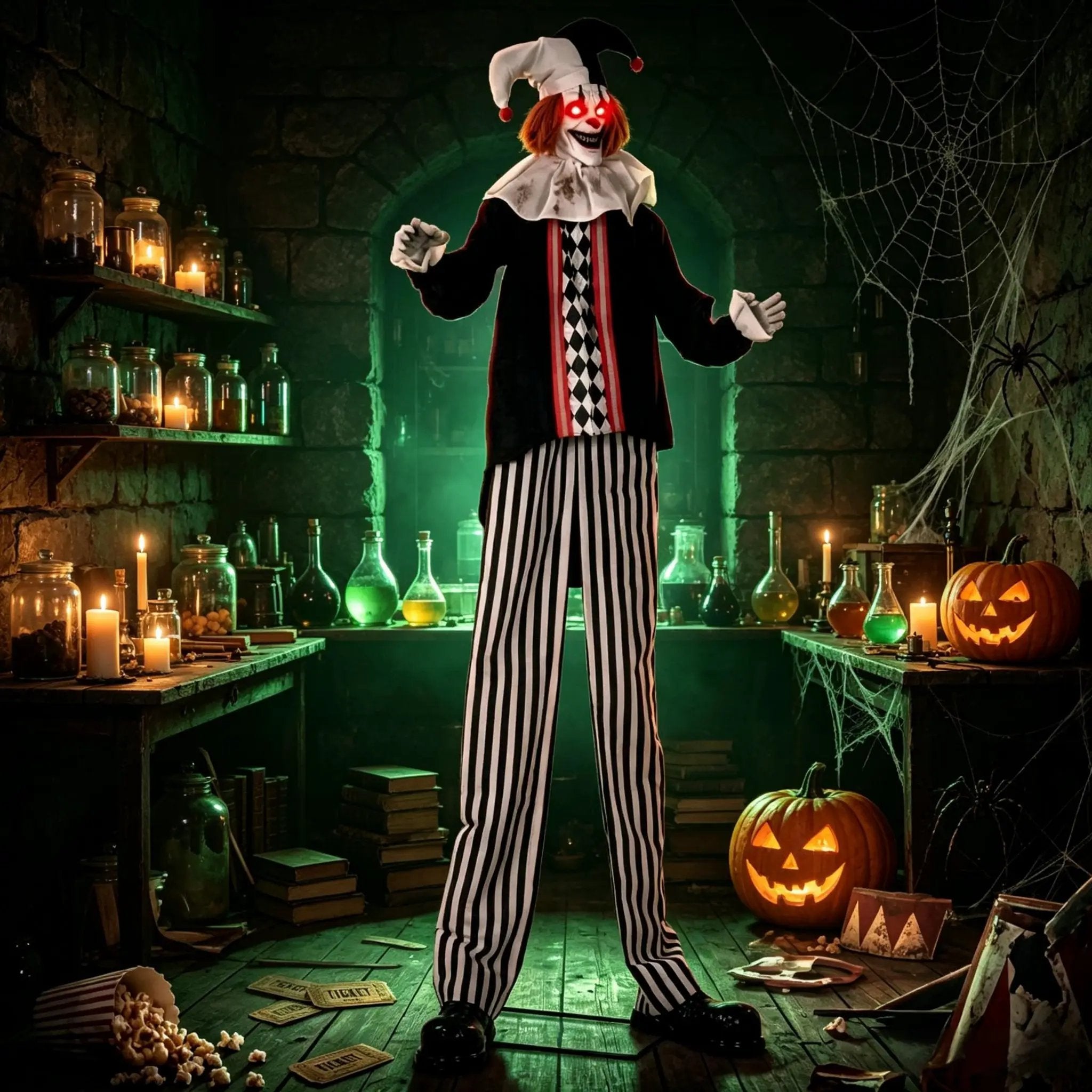 Frightening Giant Clown Prop with Realistic Facial Expressions by HouseOfZazla