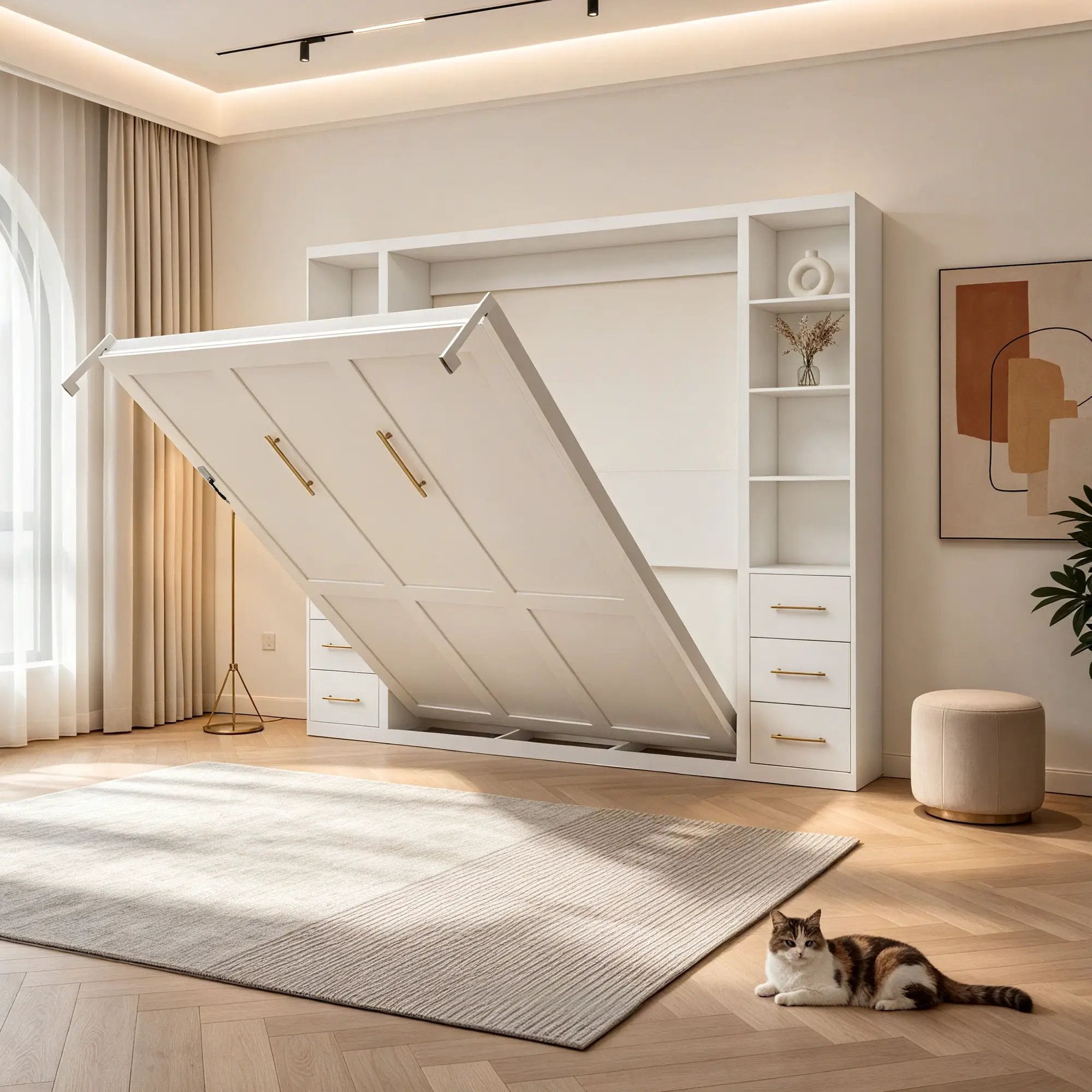 Folding Vertical Murphy Wall Bed by HouseOfZazla