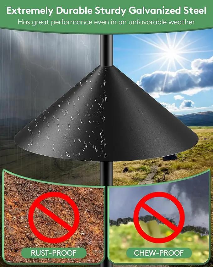 19 Inch Metal Squirrel Baffle for Bird Feeder Pole, Squirrel Proof for Bird Feeder, Bird House Guard for Shepherd’s Hook, Raccoon Stopper, Rust Chew Proof Heavy Duty by GreenHaven Gardens