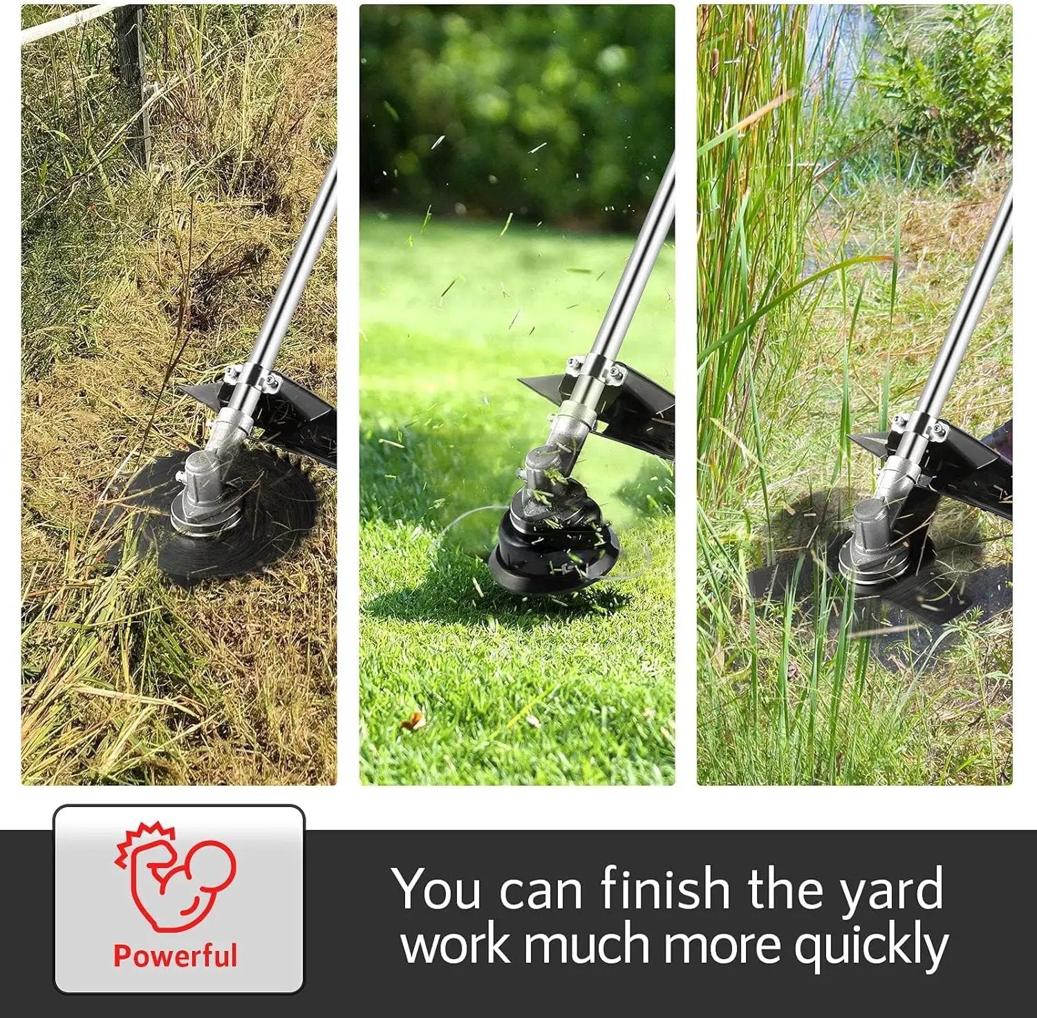 COOCHEER 4 in 1 Brush Cutter Gas Powered,58cc Weed Wacker Gas Powered, 2 Cycle Straight Shaft String Trimmer Grass Cutter Machine for Lawn and Garden Care Trimming, Orange by GreenHaven Gardens