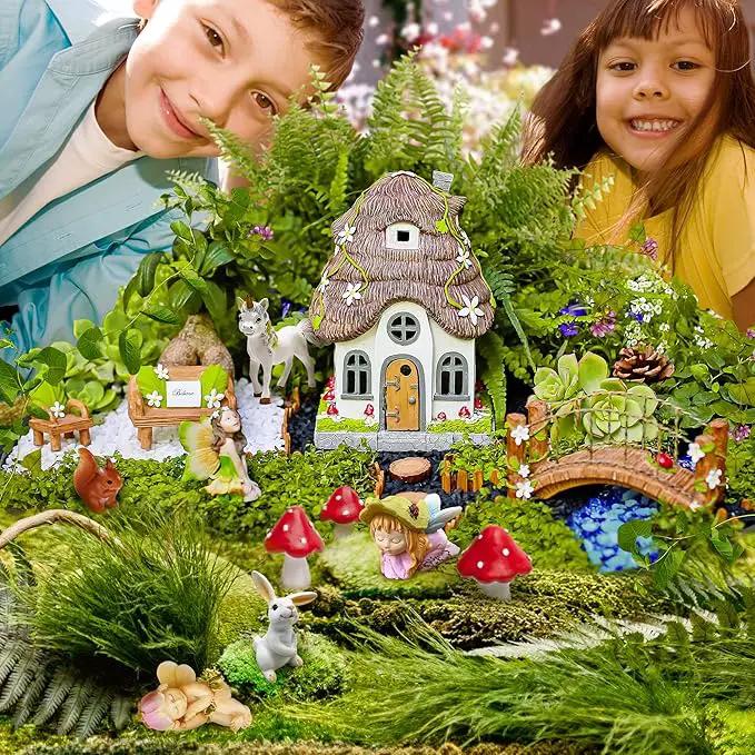 WILD PIXY Baby Miniature Fairy Garden Set – Springtime Fairy Accessories Kit with Gorgeous Fairies and Animals, Indoor/Outdoor Figurines in Designer Gift Box, Perfect for Garden Decor by GreenHaven Gardens