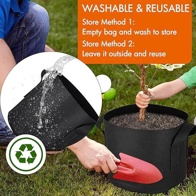 Gardzen 10-Pack 20 Gallon Grow Bags, Aeration Fabric Pots with Handles by GreenHaven Gardens