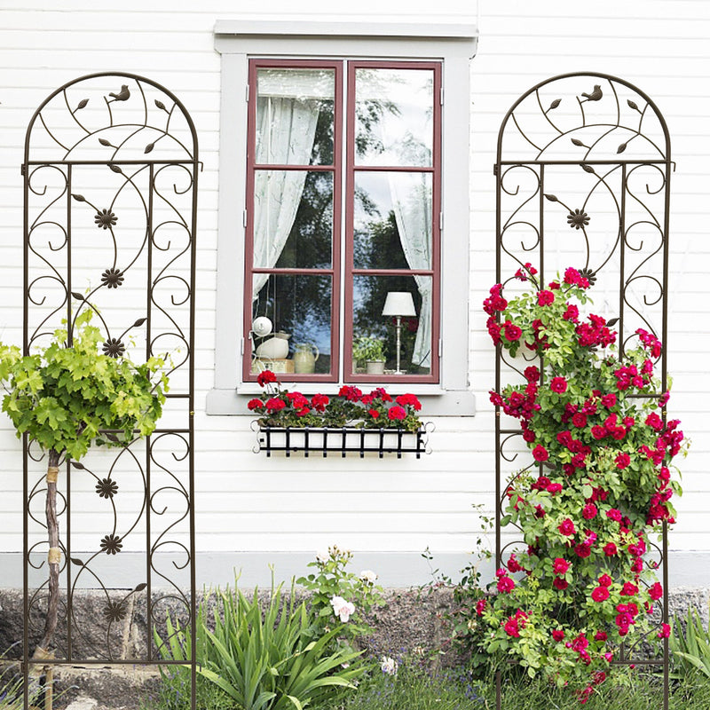 4 Pack Metal Garden Trellis 86.7" x 19.7" Rustproof for Climbing Plants by HouseOfZazla