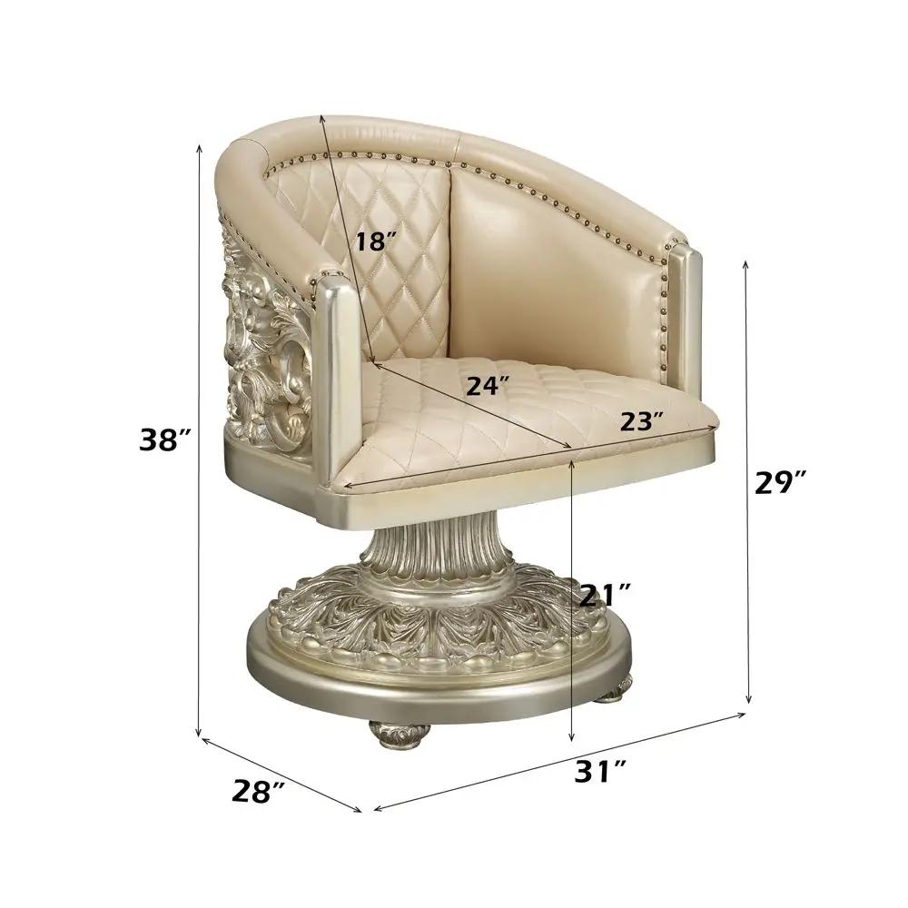 Sorina - Arm Chair - Synthetic Leather & Antique Gold by Unique Piece Furniture