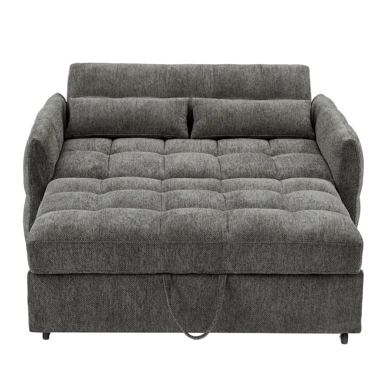 Loveseat Sofa Pull-Out Bed With Adjustable Backrest, 3 USB Ports And 2 Lumbar Pillows For Living Room by HouseOfZazla