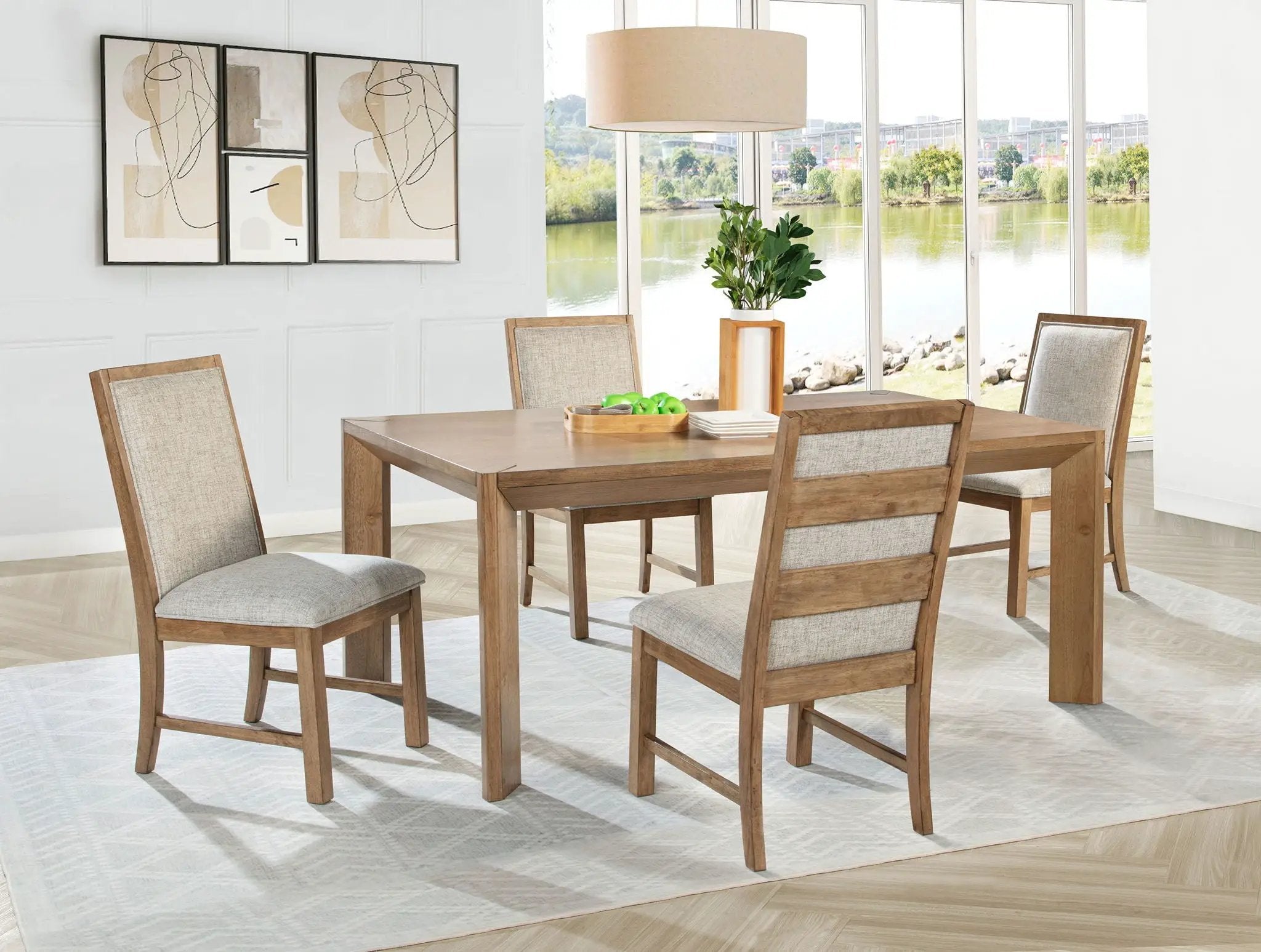 Bruner 5-piece 72-inch Rectangular Dining Set Natural Brown by Unique Piece Furniture