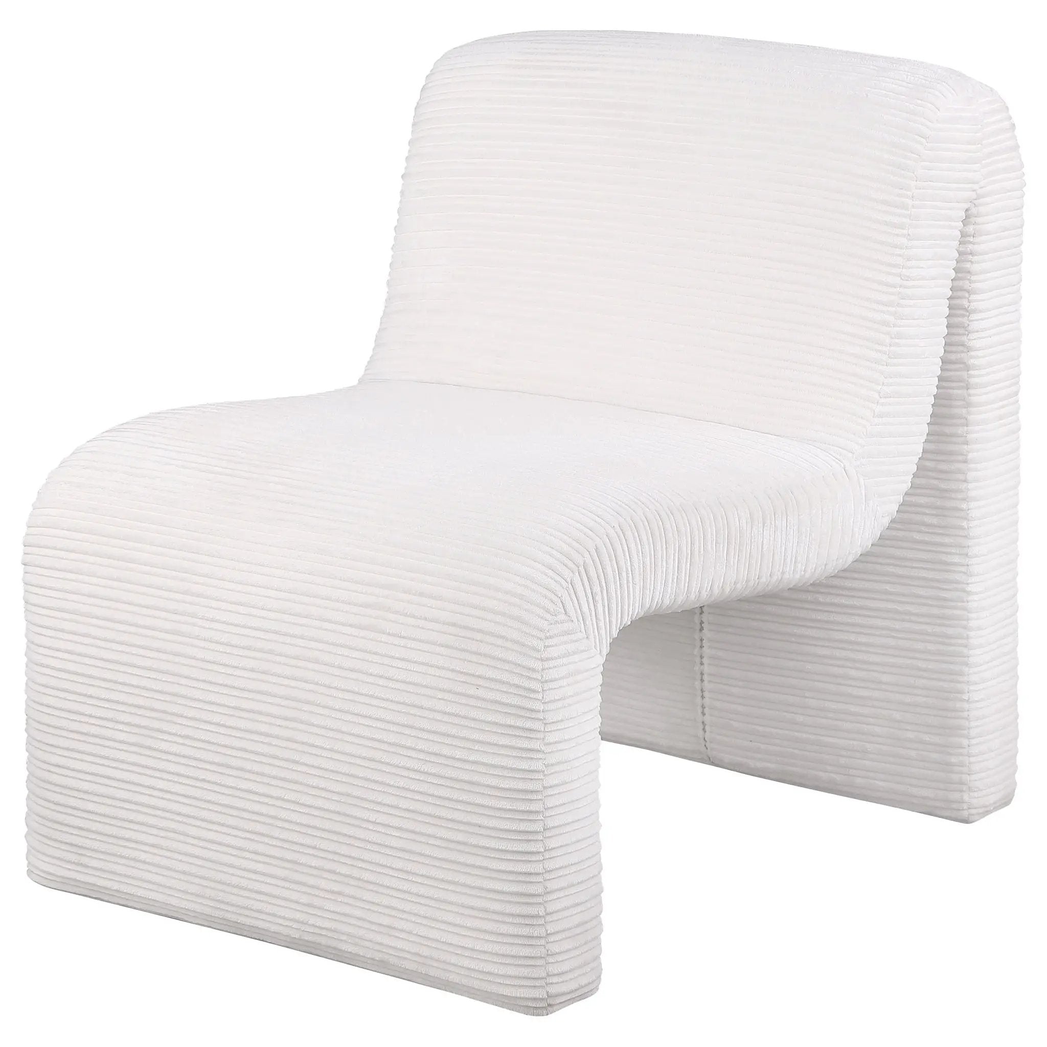 Drayton Upholstered Curved Armless Accent Chair Ivory by Unique Piece Furniture