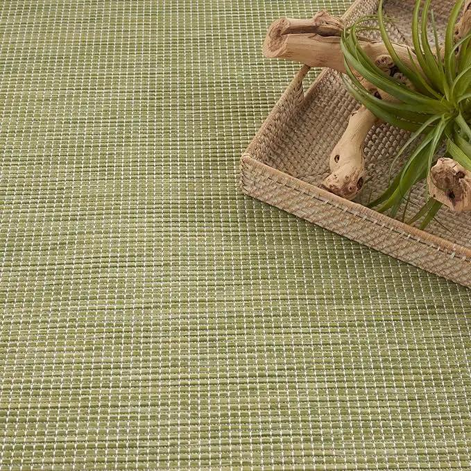 Nourison Home Positano Indoor/Outdoor Green 9' x 12' Area Rug, Easy Cleaning, Non Shedding, Bed Room, Living Room, Dining Room, Backyard, Deck, Patio (9x12) by GreenHaven Gardens