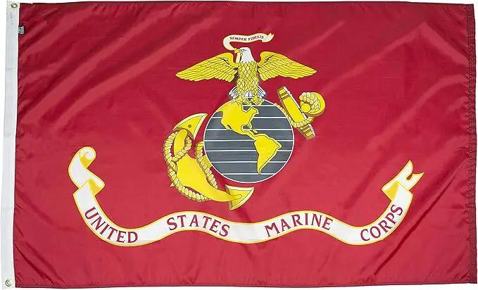 FlagSource U.S. Marine Corps Nylon Military Flag, Made in The USA, 4x6' by GreenHaven Gardens