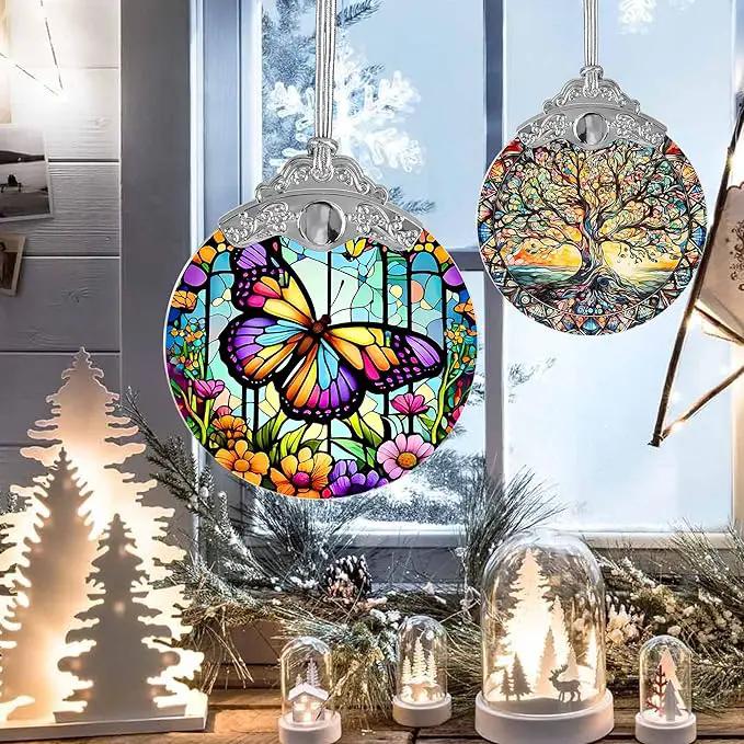 Butterfly Stained Glass Suncatcher, Jocidea Butterfly Ornament, Butterfly Christmas Ornament, Holidays Ornaments, Christmas Tree Ornament, Butterfly Decor, Gifts for Butterfly Lovers by GreenHaven Gardens