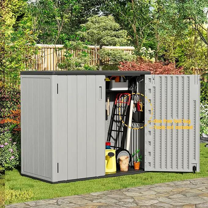 Large Outdoor Storage Box,Resin Sheds&Outdoor Storage Waterproof/Lockable,Outdoor Storage Cabinets for Balcony,Garage,Backyard (37Cu.ft-Pale Grey) by GreenHaven Gardens
