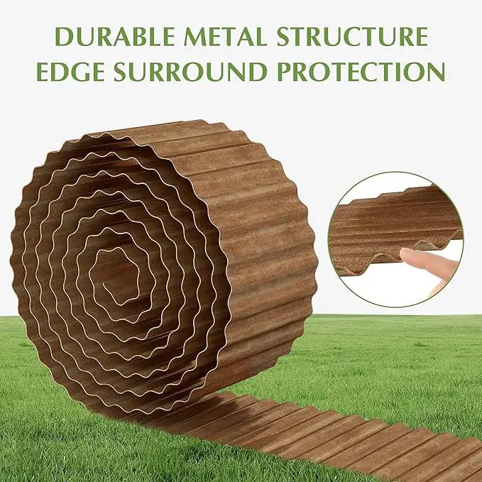 Metal Garden Edging Border, Corrugated Steel Landscaping, DIY for Lawn (Rusty, 6 Inch x 20FT) by GreenHaven Gardens