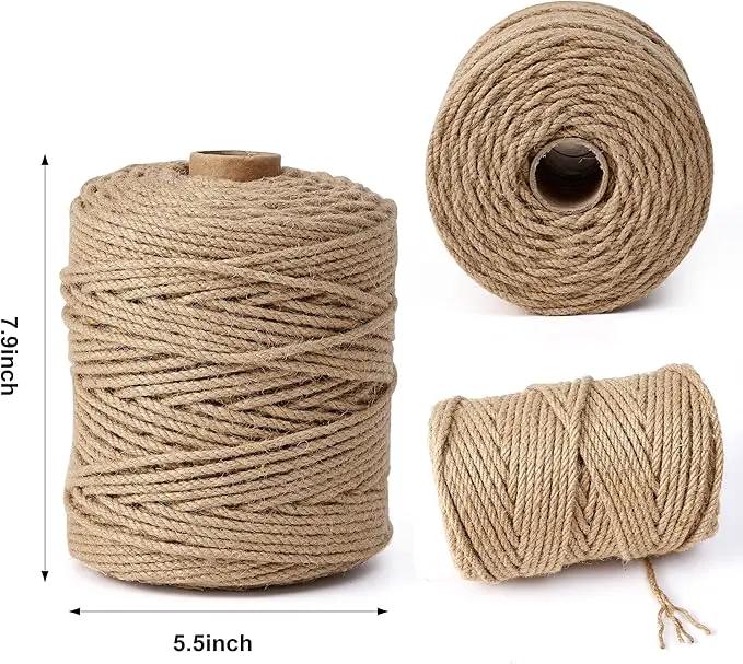 Natural Jute Twine,328 Feet 1/4 inch Hemp Twine Rope for Gift Wrapping Craft Plant Garden Christmas Handmade Arts Decoration Packing String Home Decor by GreenHaven Gardens