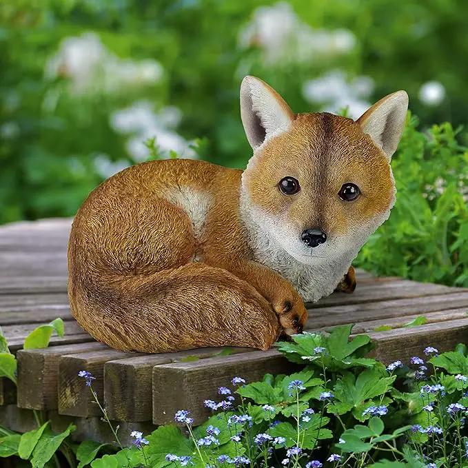 Design Toscano QM2585100 Diablo The Baby Red Fox Statue, Full Color by GreenHaven Gardens