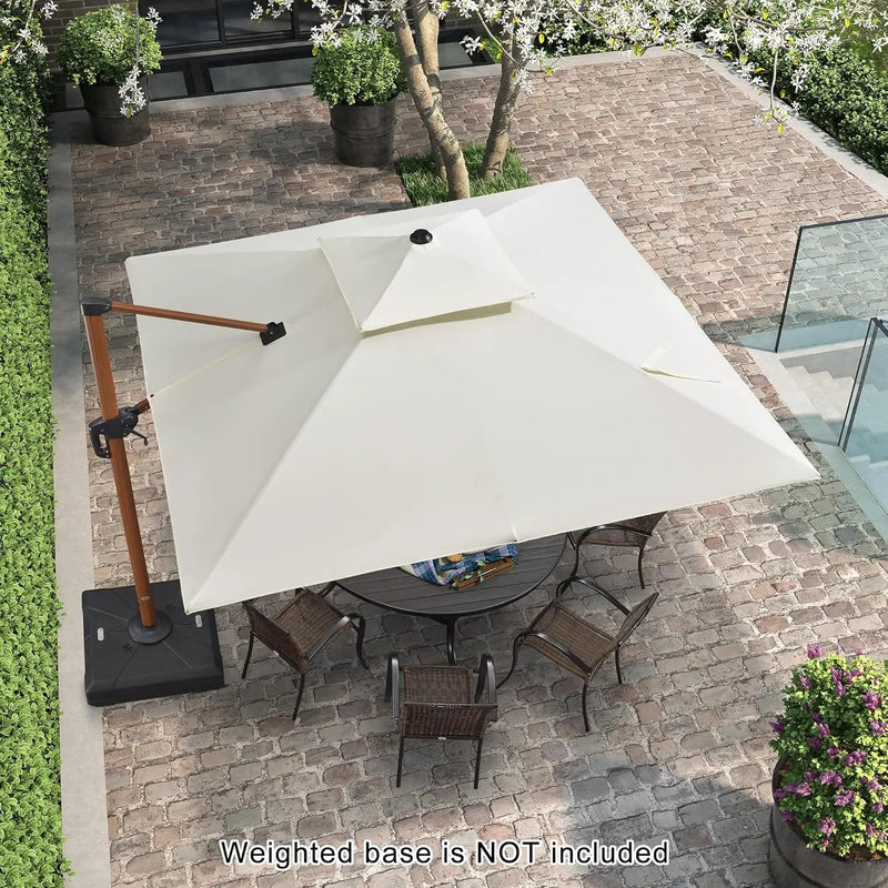PURPLE LEAF 10ft Patio Umbrella Outdoor Square Umbrellas Large Cantilever Umbrella Windproof Offset Umbrellas Heavy Duty Sun Umbrella for Garden Deck Pool Patio, Cream by GreenHaven Gardens