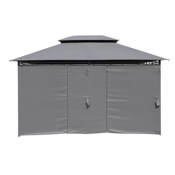 13x10 Ft Outdoor Patio Gazebo Canopy Tent with Ventilated Double Roof and Side Wall