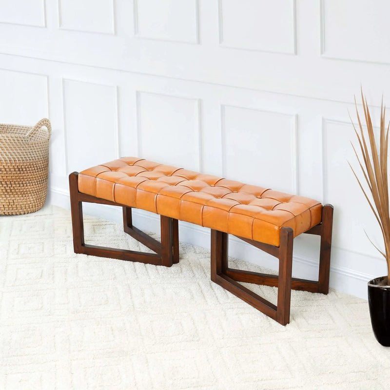 Riley - Bench - Brown / Rustic / Tan by HouseOfZazla