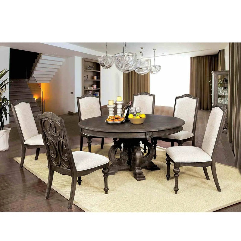 Elegant Dining Set Round Table And Side Chairs by HouseOfZazla