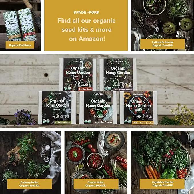 Organic Edible Flower Garden Seed Kit - 23pc Indoor Garden with Soil, Pots, Plant Markers, USDA Organic Non-GMO Seeds & Illustrated Instructions - Sunflower, Borage, Thai Basil, Dill, Nasturtium by GreenHaven Gardens
