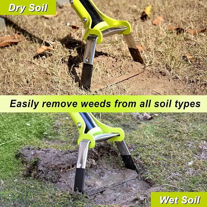 Garden Hoe - Adjustable Scuffle Hoe for Weeding Gardening Loosening Soil- Heavy Duty Hula Hoes with Long Handle - Stirrup Hoes, Garden Tools for Women Men (30-61in) by GreenHaven Gardens