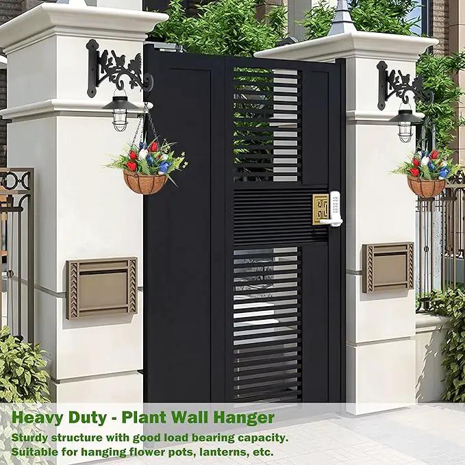 4 Pack Wall Plant Hanger,9 in Heavy Duty Hanging Plant Bracket,Metal Plant Hooks for Outdoor or Indo or Hanging Flower Baskets,Solar Lanterns,Bird Feeder by GreenHaven Gardens