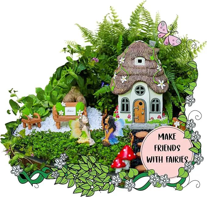 WILD PIXY Indoor Fairy Figurine – Miniature Fairy for Gardens, Ornaments, or Cake Toppers, Fairy Garden Decor and Accessories, Premium Resin, Designer Gift Box with Poem Card by GreenHaven Gardens