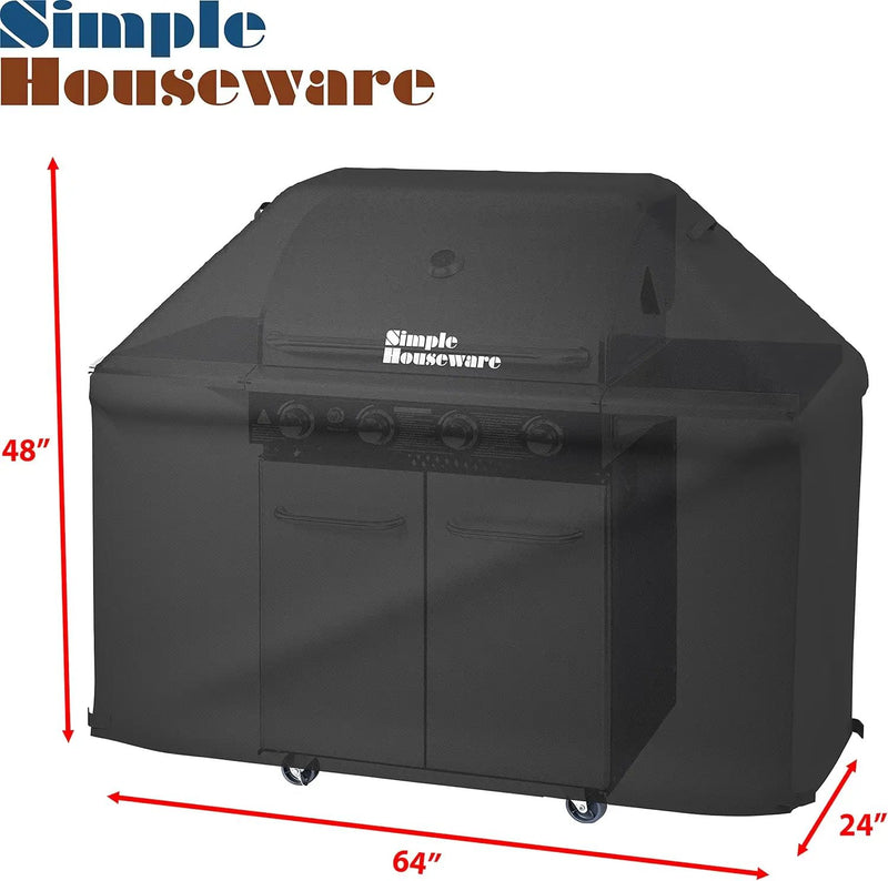 Simple Houseware 64 in. Waterproof Heavy Duty Gas BBQ Grill Cover, Weather-Resistant Polyester by GreenHaven Gardens