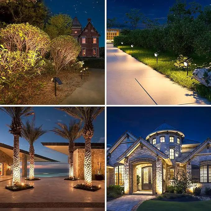 NIORSUN Solar Spot Lights Outdoor,23 LEDs Landscape Lighting with Auto On/Off and 3 Lighting Modes, IP67 Waterproof Spotlights,Outdoor Solar Lights for Yard Garden,8 Pack(Warm White) by GreenHaven Gardens