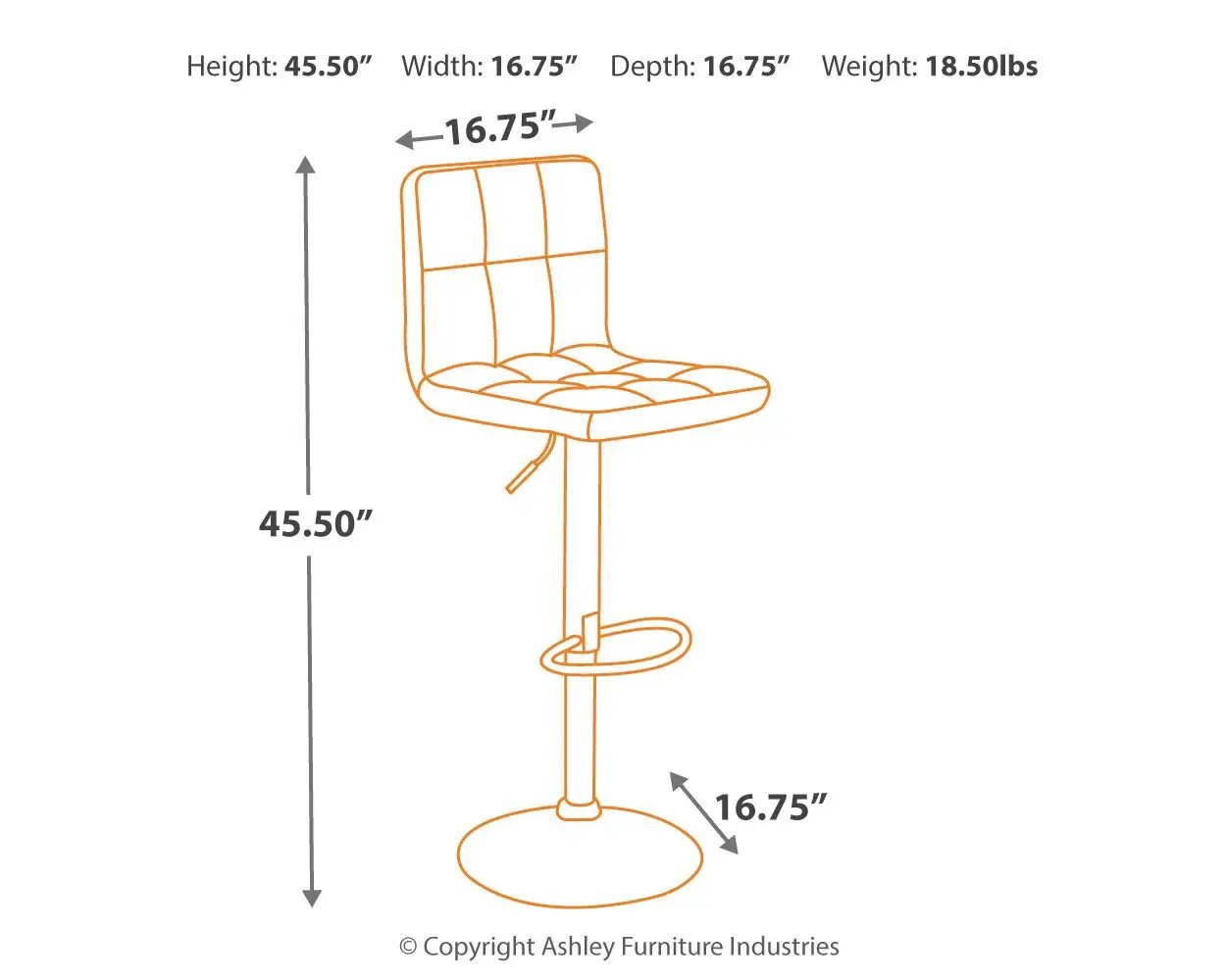 Bellatier - Adjustable Height Barstool (Set of 2) by Unique Piece Furniture