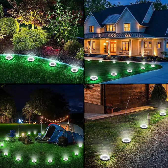 Joomer Solar Ground Lights, 8 Pack 8 LED Solar Lights Outdoor Waterproof IP68 Solar Disc Lights In-Ground Landscape Lighting Outdoor Lights for Patio Pathway Lawn Yard Driveway Walkway (White) by GreenHaven Gardens