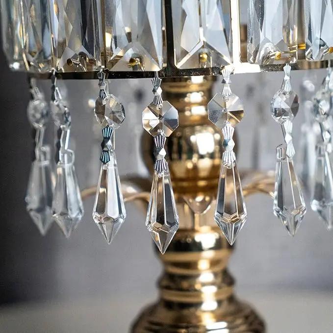 HDCRYSTALGIFTS 20Pcs 38mm Replacement Clear Chandelier Icicle Crystal Prisms Octogan Crystal Bead for Lamp Decor,Silver Bow Tie Connectors by GreenHaven Gardens
