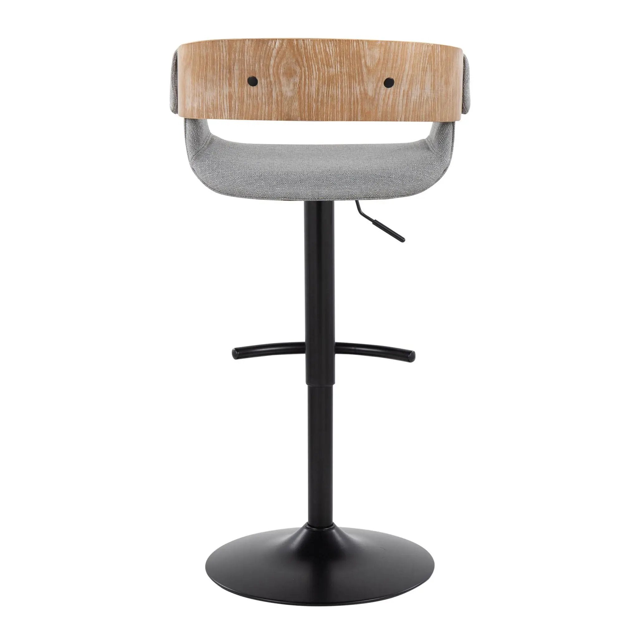 Elisa - Mid Century Modern Adjustable Barstool With Swivel & Rounded T Footrest (Set of 2) by Unique Piece Furniture